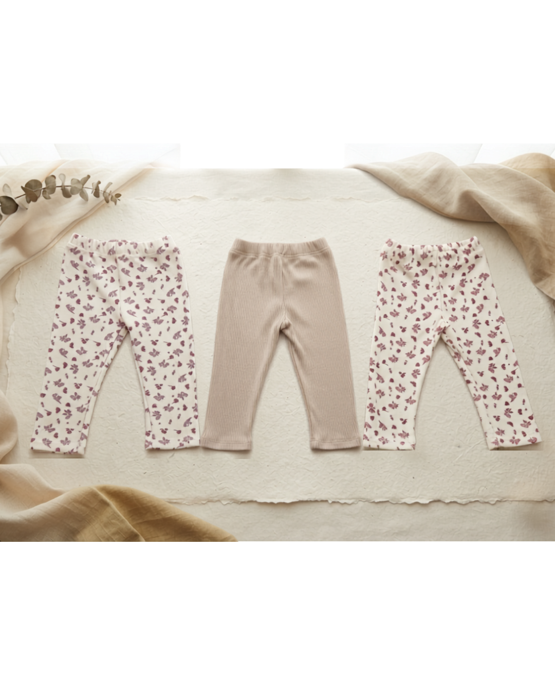PANTALONES FLORECITAS X3