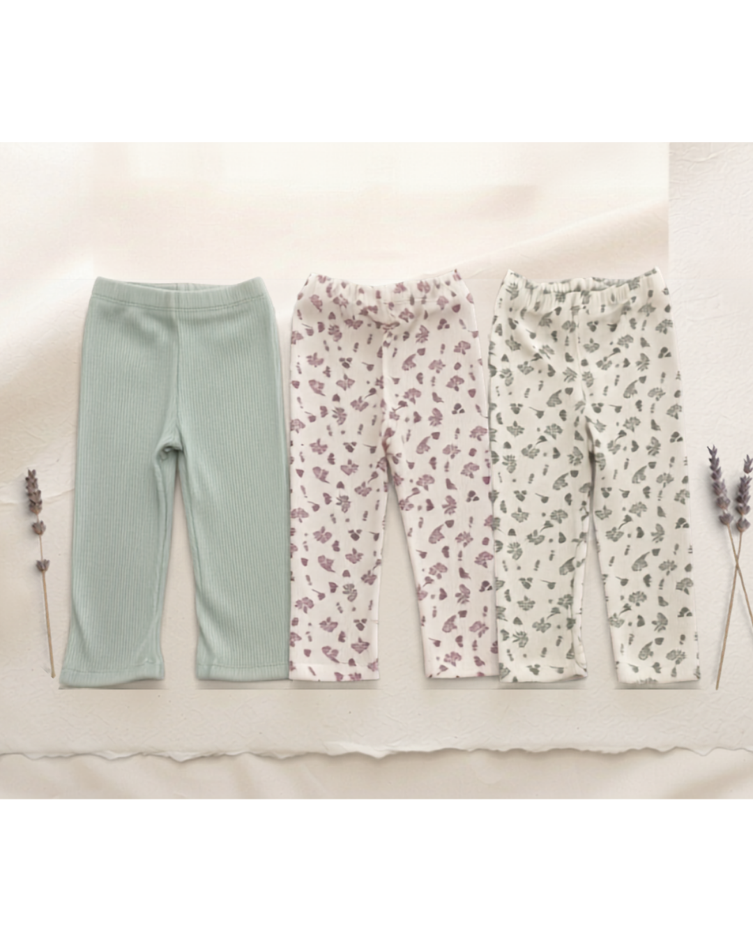 PANTALONES FLORECITAS X3